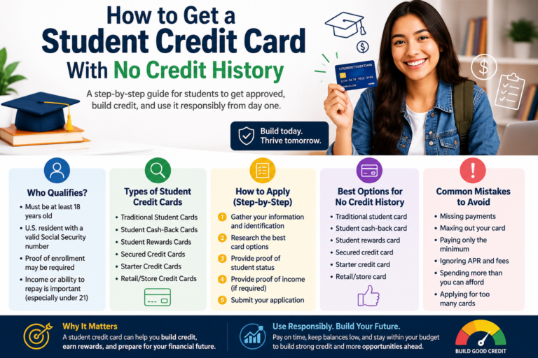 How to Get a Student Credit Card With No Credit History