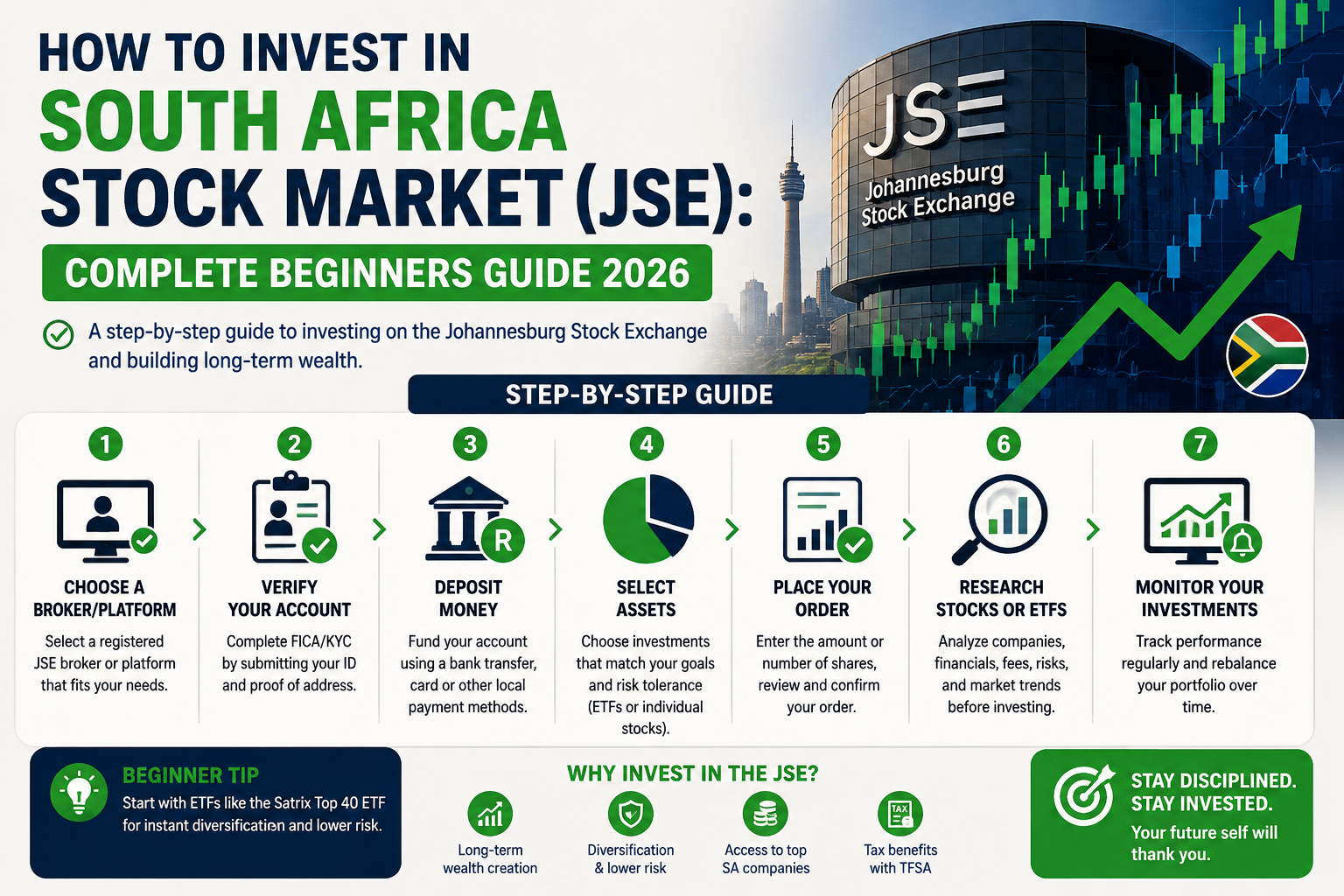 How to Invest in South Africa stock market (JSE): Complete Beginners Guide 2026